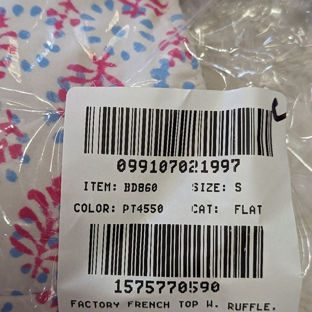 J. CREW Floral French Bikini Ruffle Top in Soft Cornflower Wild Bee sz S NWT - Picture 14 of 14